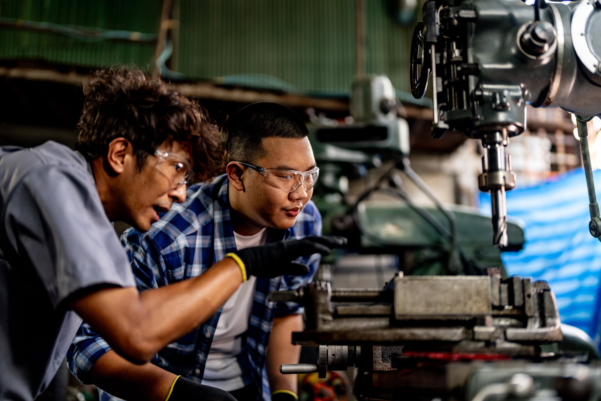 Safety glasses and industrial parts